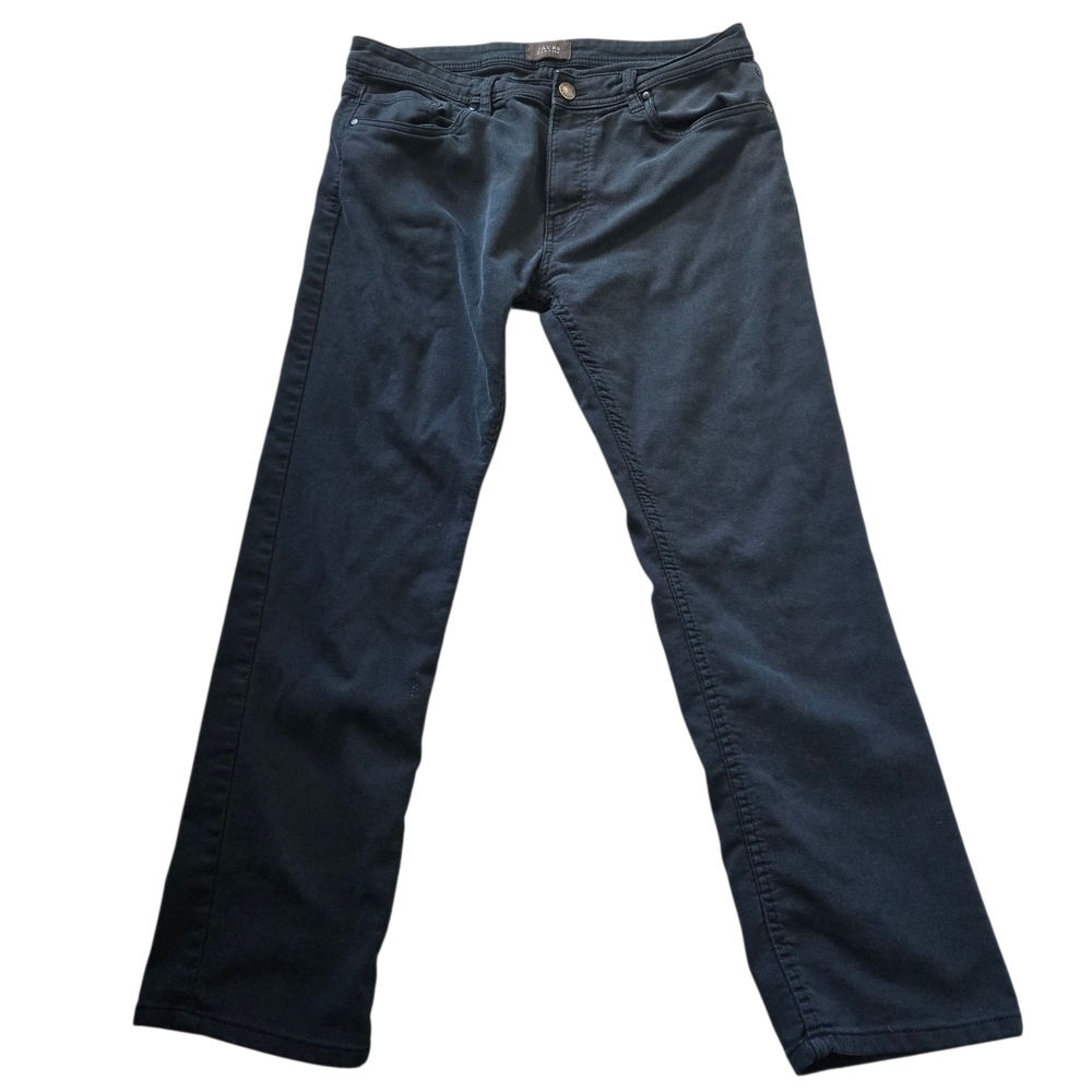 Jachs New York Mens 34/28 Tagged 36/30 Black Straight Leg Jeans 5 Pocket